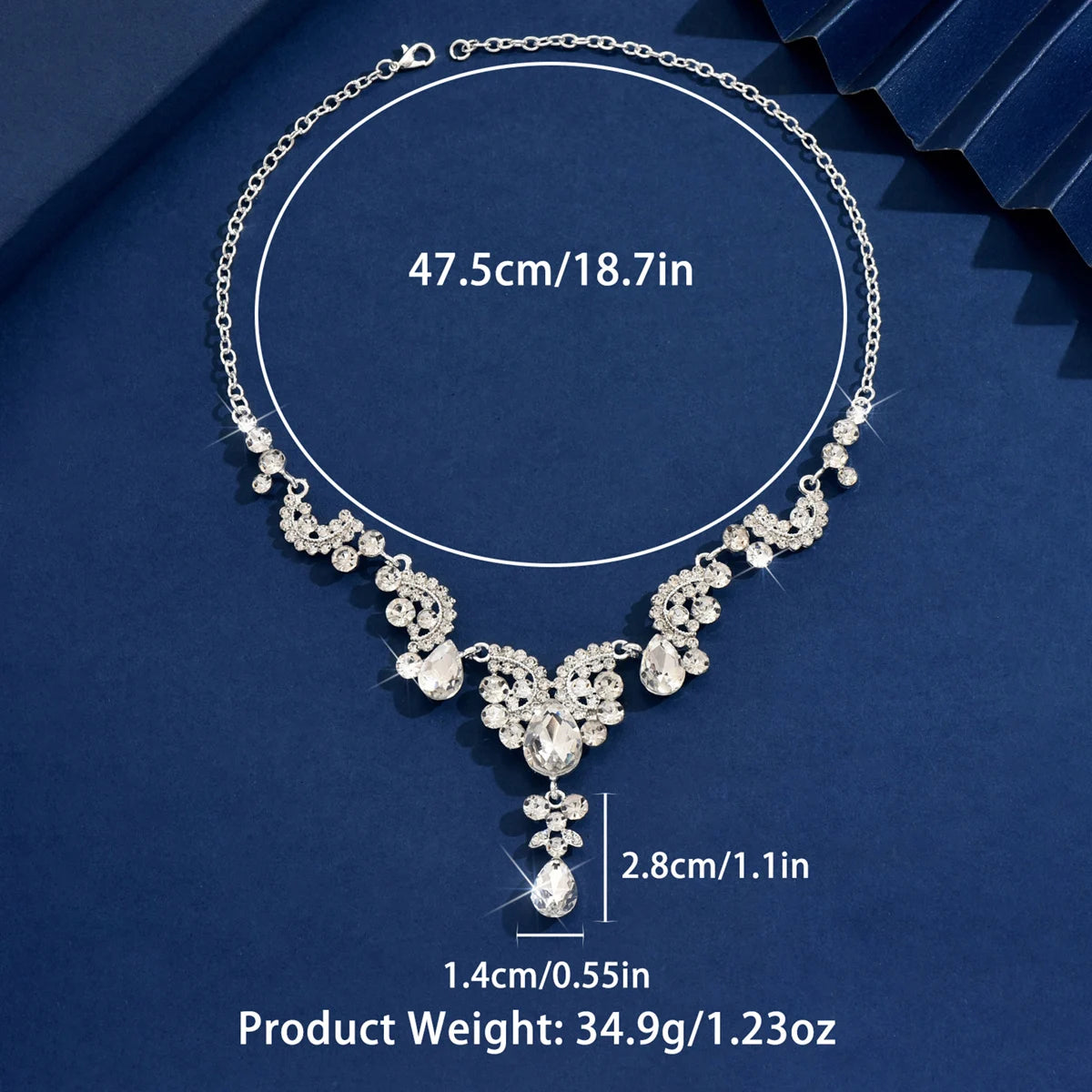 1PC Women's Fashion Water Drop Pendant Necklace Jewelry Light Luxury Style Suitable fo close-up view