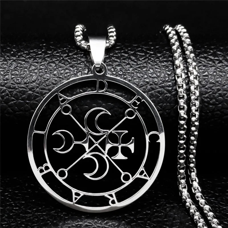 Astaroth Sigil Goetia Stainless Steel Necklace Solomon Demon Seal Satan Sigil sataniq alternate view
