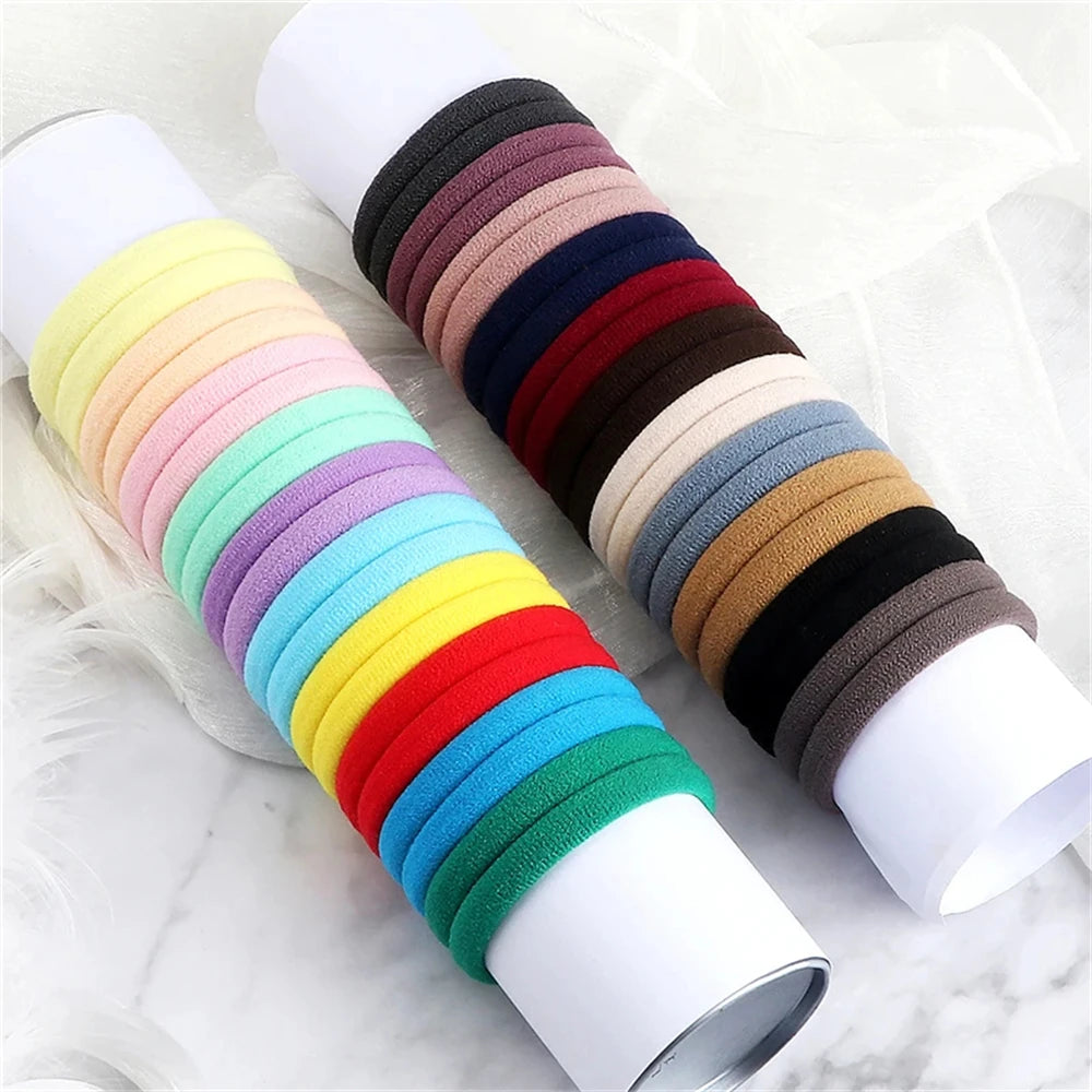 51 Colors Basic Elastic Hair Band for Girls 20/30/50PCS 4cm Simple Solid Color Headband Women Hair A