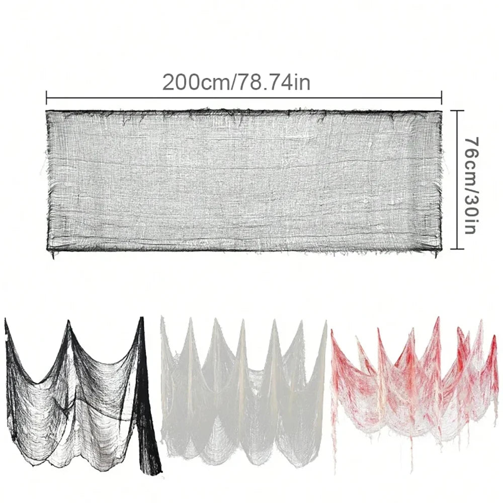 Halloween Decorations,Horror Bloody Gauze Spider Web,Creepy Party additional angle