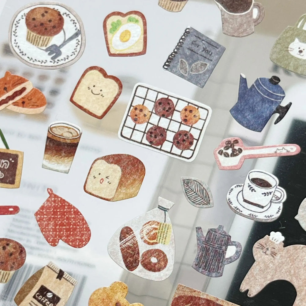 Korean Bonito Nature Life Bread House Coffee Paper Stickers | Cute Scrapbooking and J lifestyle view