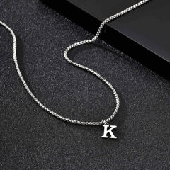 Simple Stainless Steel Initials Letters Necklace for Men Women,Hip Hop Gold Silver Col close-up view