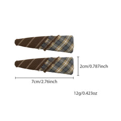 Sister's Style Plaid Fringe Patchwork Hair Clip Luxurious Triangle Fabric Bang Clip BB Clip Side Clip Hair Accessory