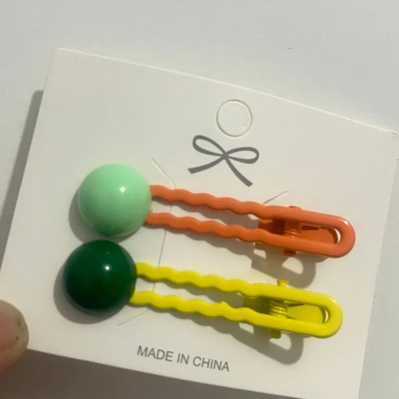 2Pcs/Set Simple Hair Clips For Girls Cute Hair Barrettes Baby Hairpins Kids Headwea additional angle