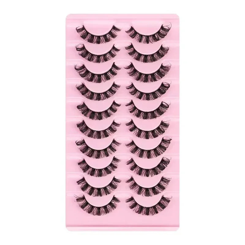 10Pairs 3D Mink Lashes Russian Strip Lash Dramatic False Eyelashes Faux Cils Makeup F lifestyle view