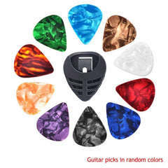 10Pcs Guitar Picks & Guitar Pick Holder Set For Acoustic Guitar Electric Guitar Bass U close-up view
