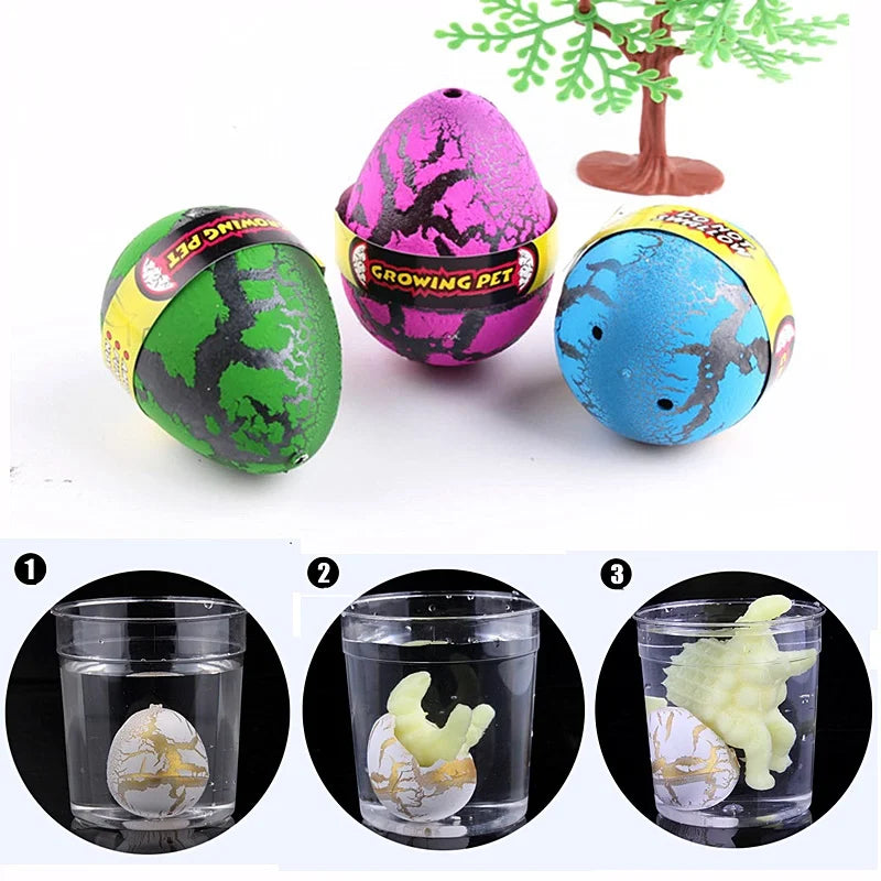 4PCS Big Size Magic Crack & Hatching Dinosaur Eggs Water Grow Animal Novelty Educational Science Toy