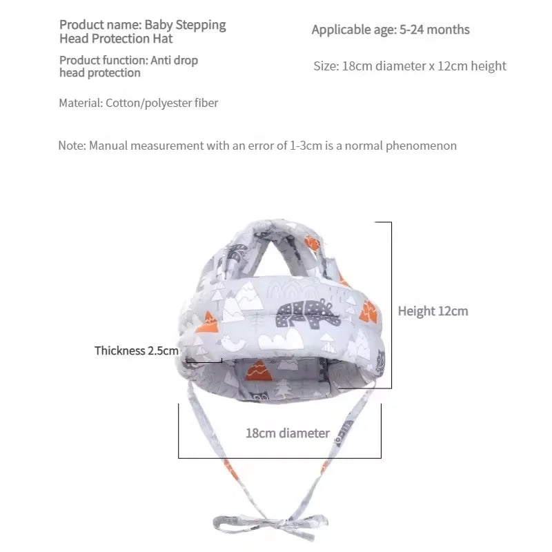 Baby Anti-Fall Hat | Toddler Protective Head Cap with Cute Cartoon Design lifestyle view