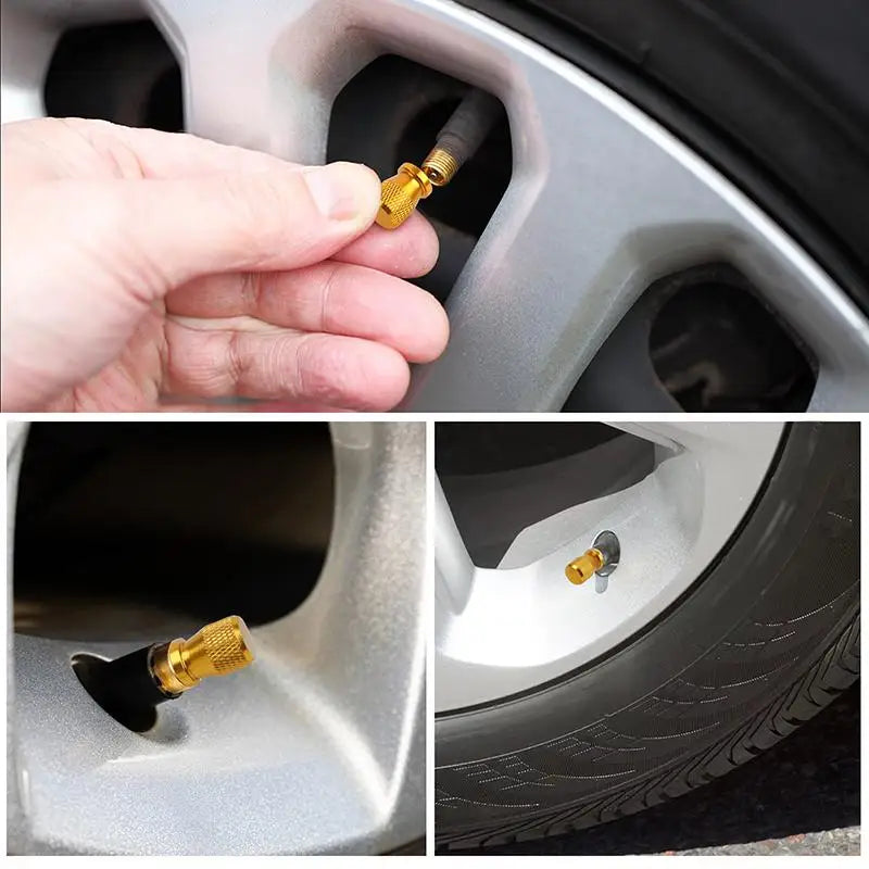 Tire Valve Stem Caps, Anodized Aluminum Wheel Valve Covers Accessories, Universal For close-up view