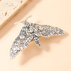 1pc Stylish alloy Vintage Moth bobby pins are ideal for everyday use close-up view