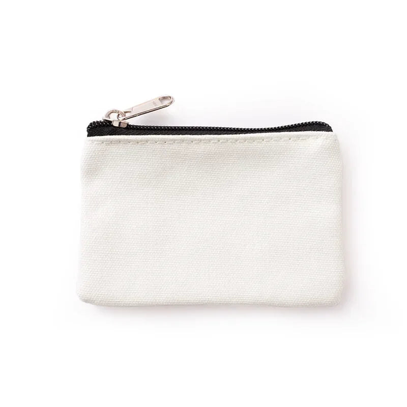 Solid Color Canvas Zipper Coin Purse | Mini Money Pouch for Women Men alternate view