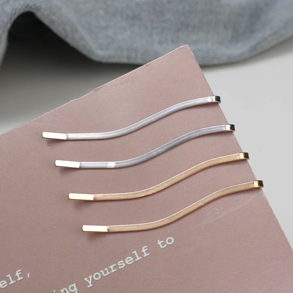Minimalist Waved Hair Clips Korean Luxury Metal Bobby Pins Women Girl Curly Grip Hair alternate view