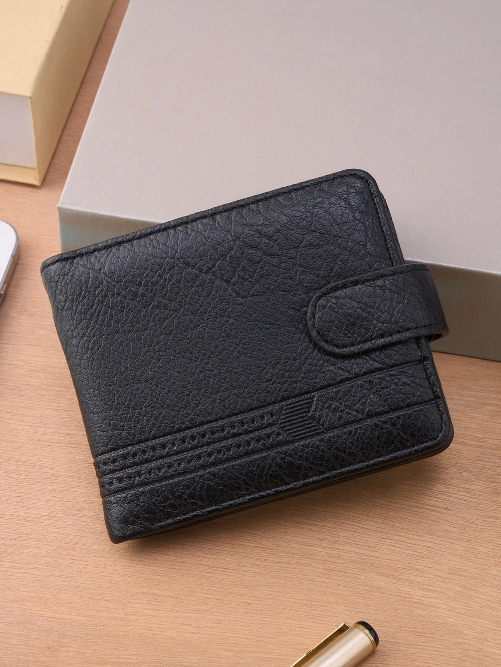 Men's Leather Zipper Wallet | Slim Short Multi-card Holder with Coin Pocket alternate view