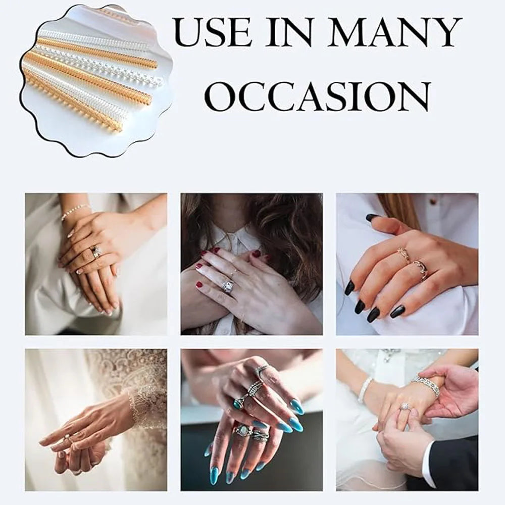 Ring Sizers for Loose Rings,Ring Adjuster for Loose Rings Women Men Rings Guards,Gold Silicone Ring Tightener,Invisible Metal Ri