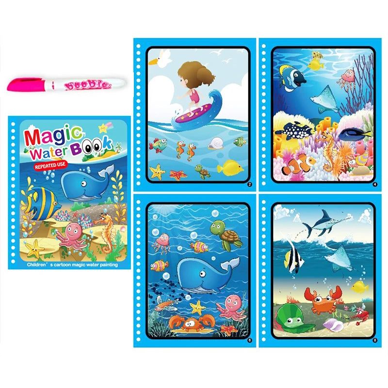 Children Early Education Toys Magical Book with Pen Water Drawing Montessori Toys Gif lifestyle view