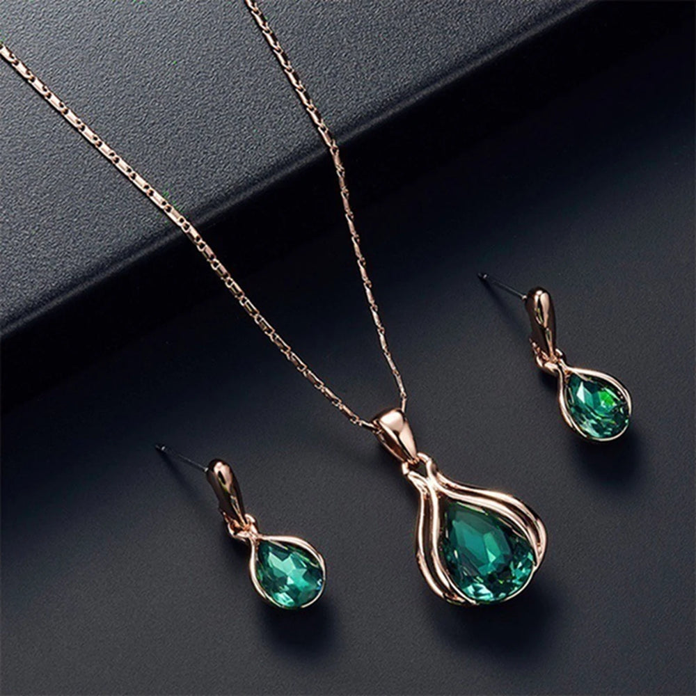 Fashion Silver Color Necklace Earrings Cubic Zirconia Jewelry Sets Elegant Crystal Zi alternate view