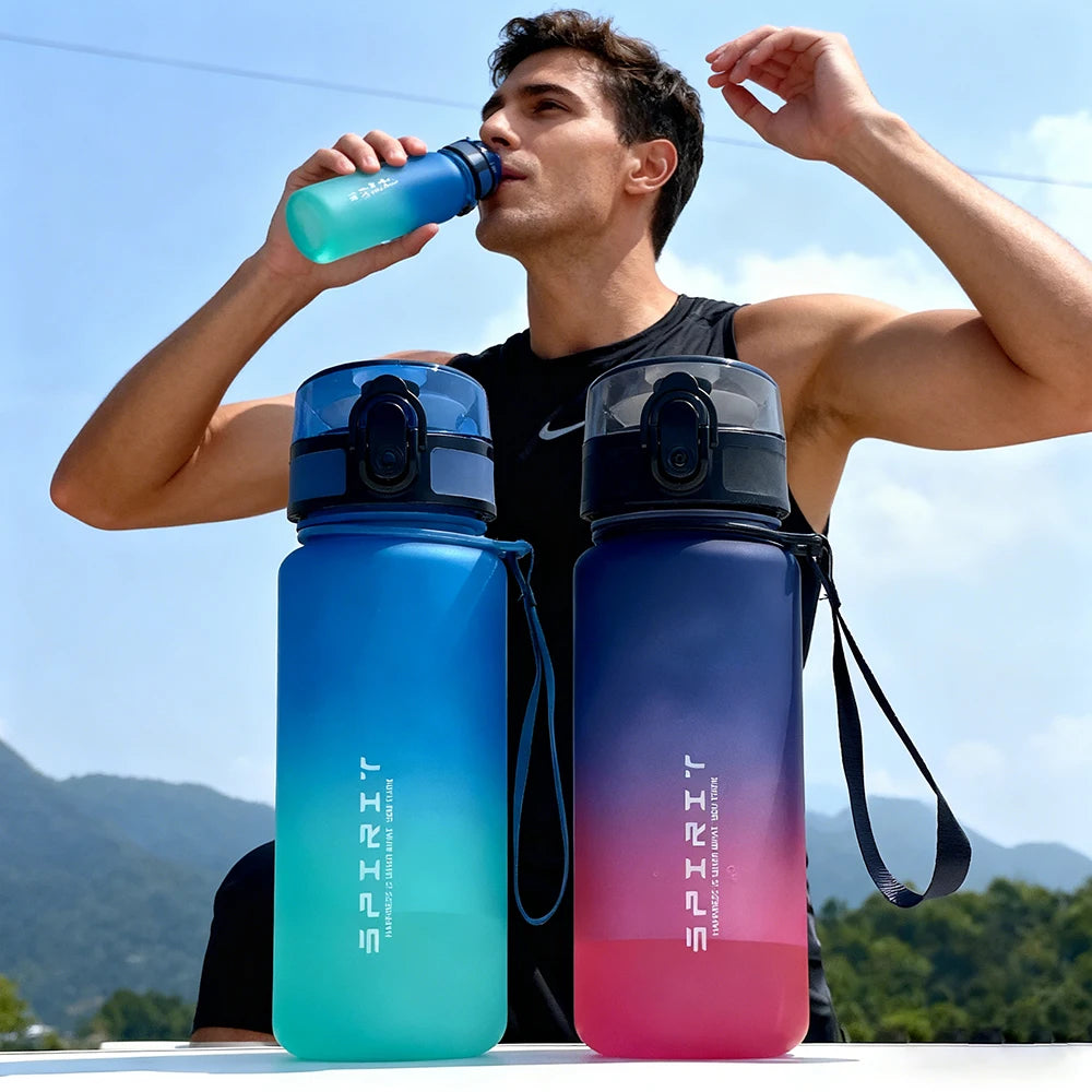 Large Capacity Motivational Sports Water Bottle 500ML/1000ML - Leak Proof Portable Reusable Cup for