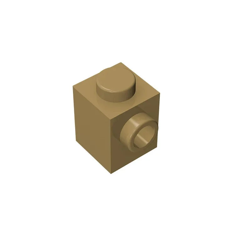 Gobricks GDS-635 BRICK 1X1 W. 1 KNOB | Single Side Bump Building Block Compatible with L detail view