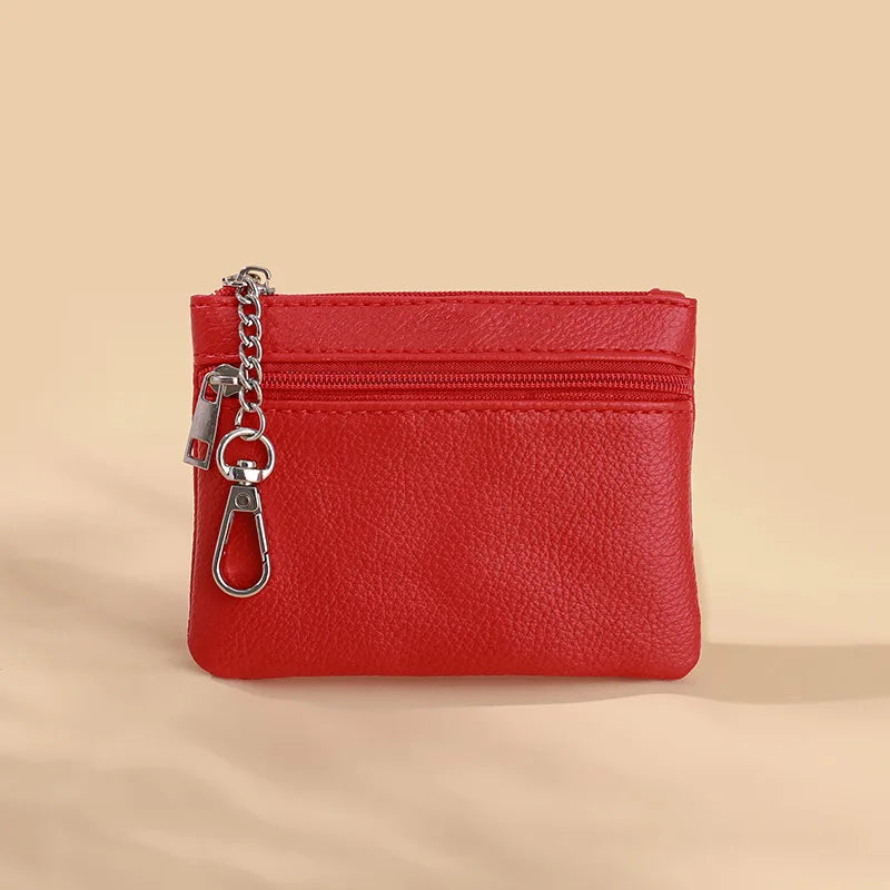 Mini Leather Card Holder Wallet | Compact Zipper Coin Purse for Women alternate view