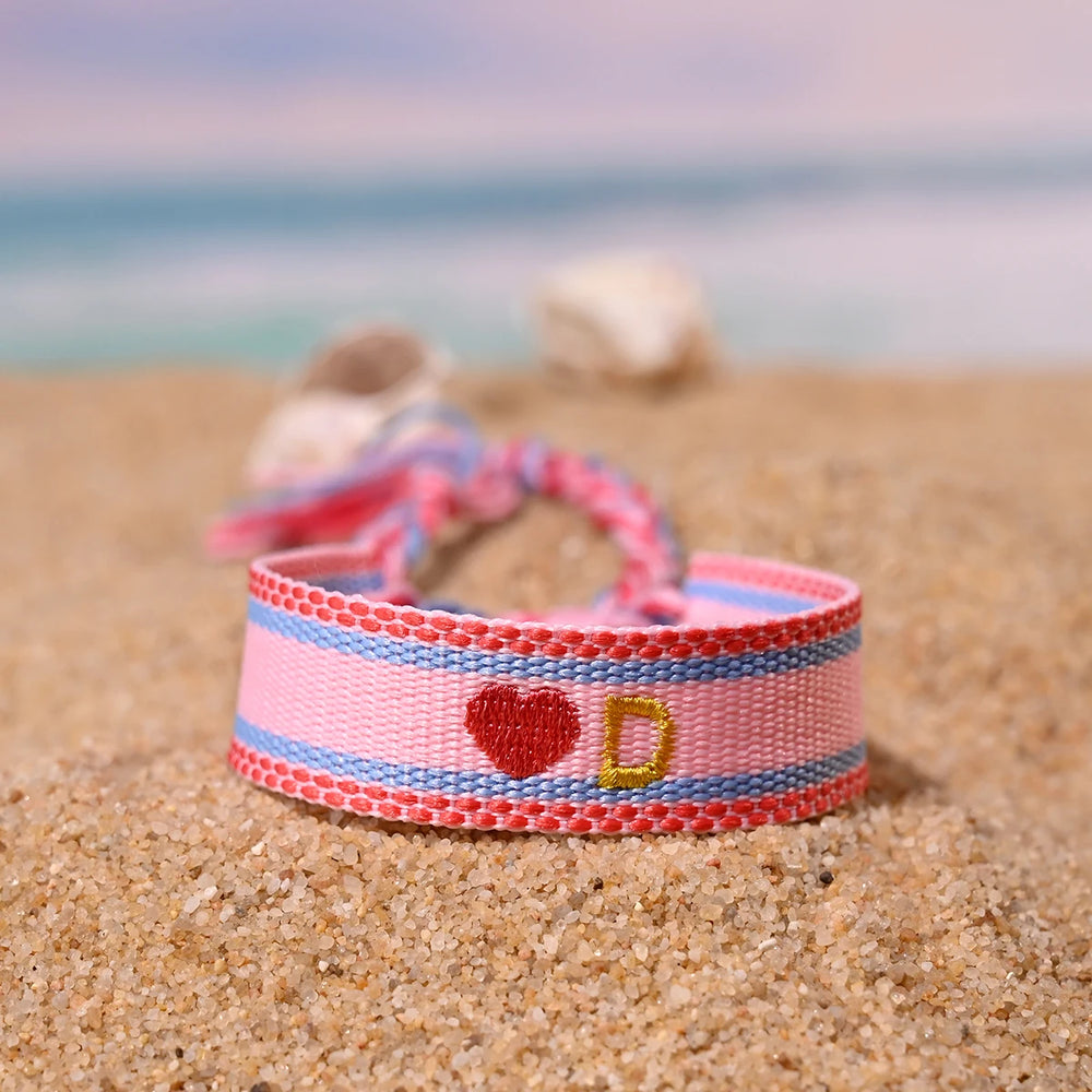Handwoven Initial Letter Bracelet | Personalized Friendship Gift for Women lifestyle view
