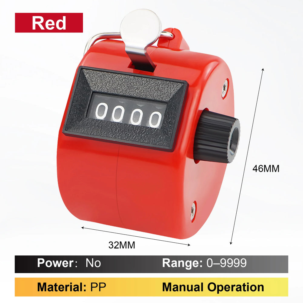 Manual Counter Mechanical Tally Handheld Rotary Clicker Counter | Resettable People Co close-up view