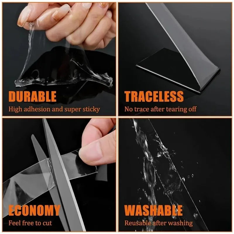 Strip Tape Nano Double-sided Strong Self-adhesive Extra Waterproof Trace Reusable Transp detail view