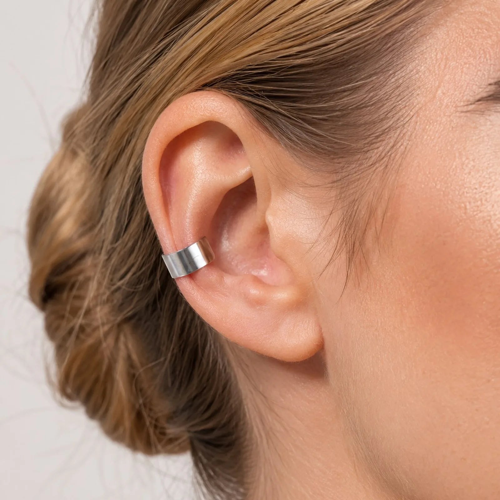 1pc Clip Earrings with Chain Stainless Steel for Women Men Punk Tassel Hoop Ear Cuffs lifestyle view