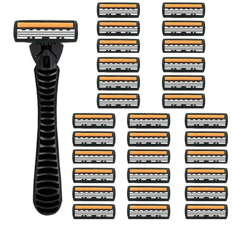3-Layer Shaver Sack Premium Stainless Steel Safety Razor with Replaceable Blades - Smooth and Comfortable Shave for Men and Wome