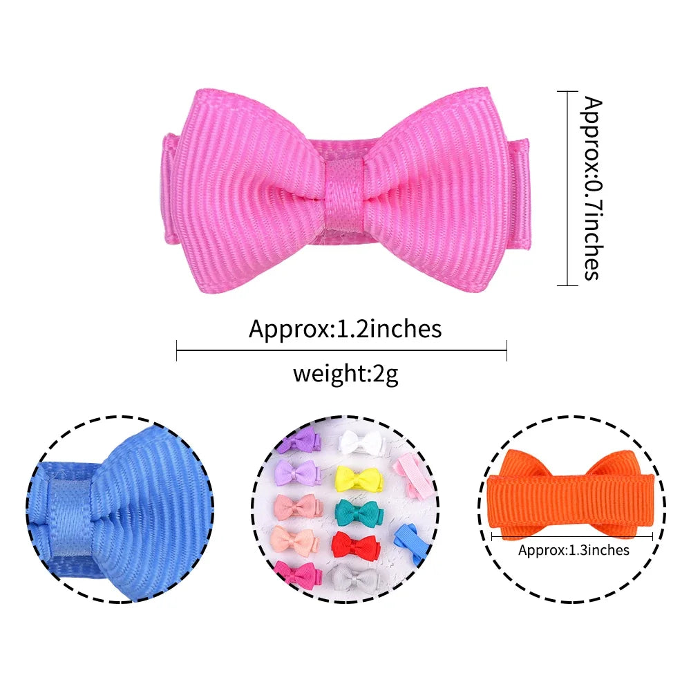 Inches Solid Colors Mini Hair Bows Clip detail view