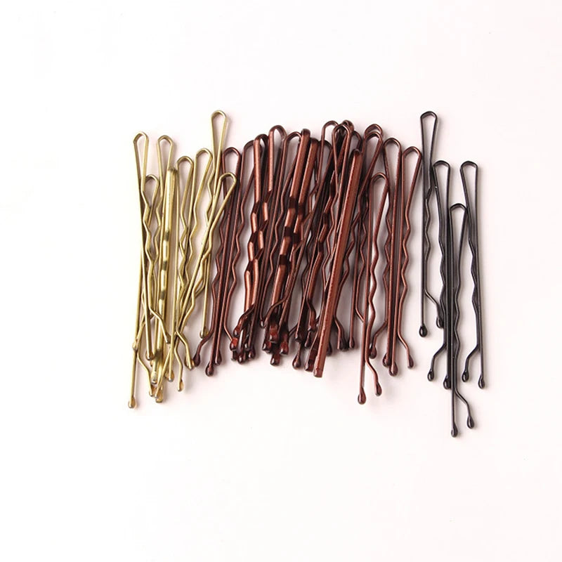 50PCS Silver Gold Color Hair Clip for Women Hairpin Curly Wavy Grips Hairstyle Hair additional angle