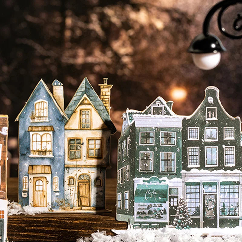 2Style 60Pcs/bag cabin landscaping hard card stickers pack DIY handbook material phone close-up view