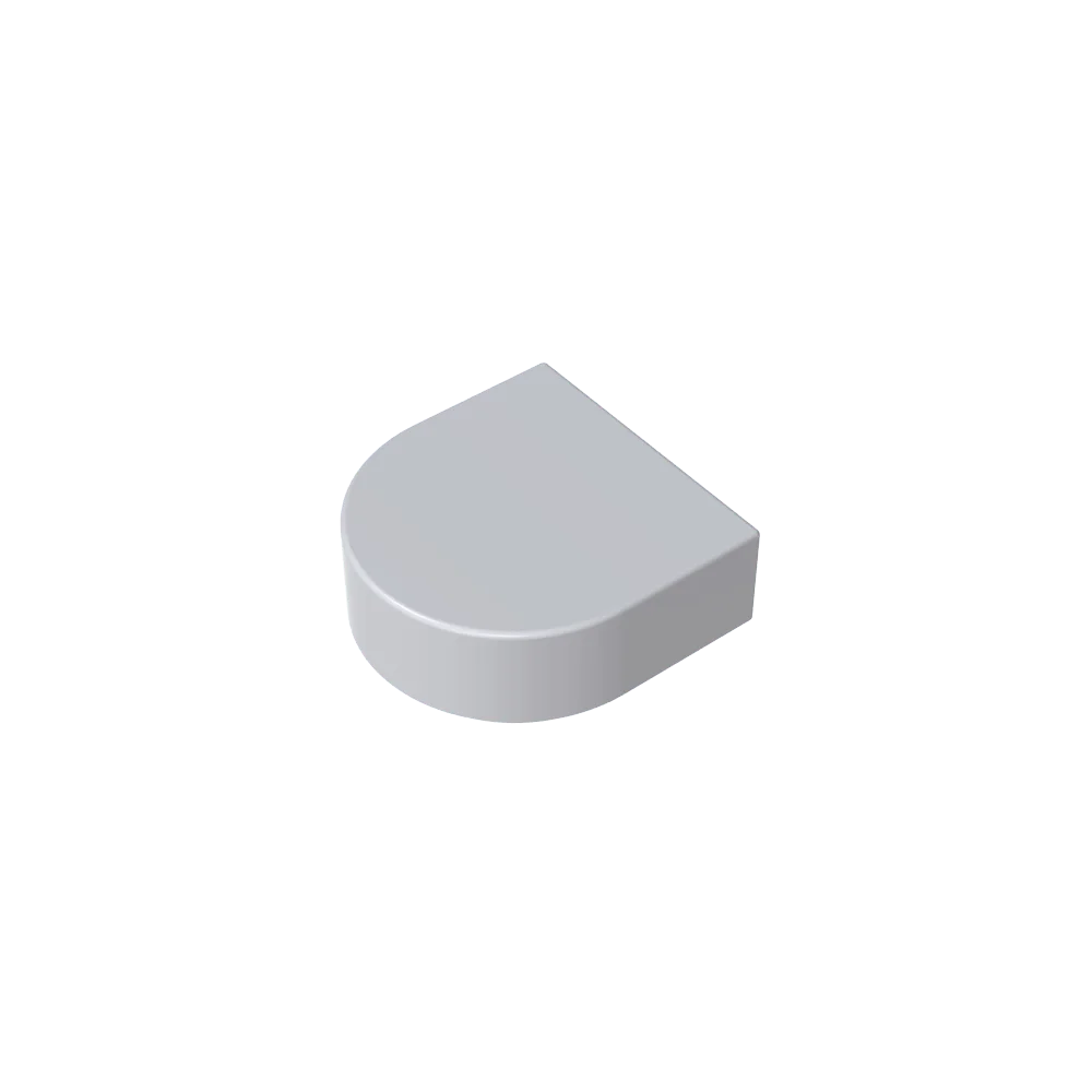 Gobricks Tile Round 1 x 1 Half Circle Extended | Compatible Brick Building Block additional angle