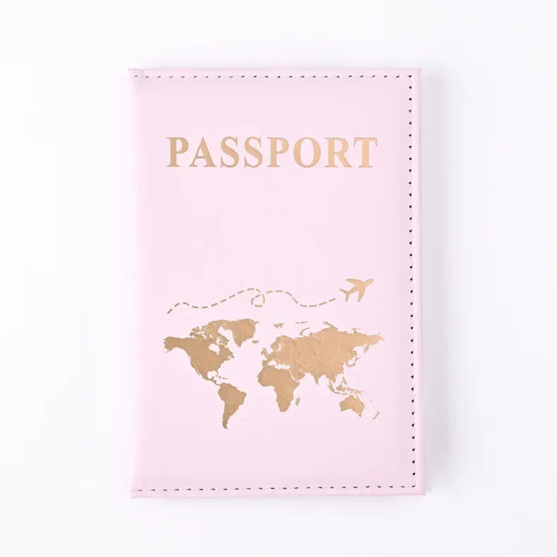 Fashion Passport Protective Cover World Pattern Travel Passport Holder Wallet Gift PU lifestyle view