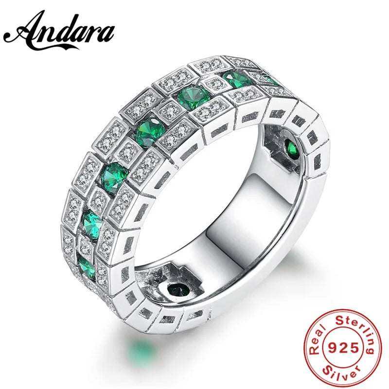 925 Sterling Silver Ring Set with Zircon Crystal Rings for Women's Glamour Jewelry Engag detail view