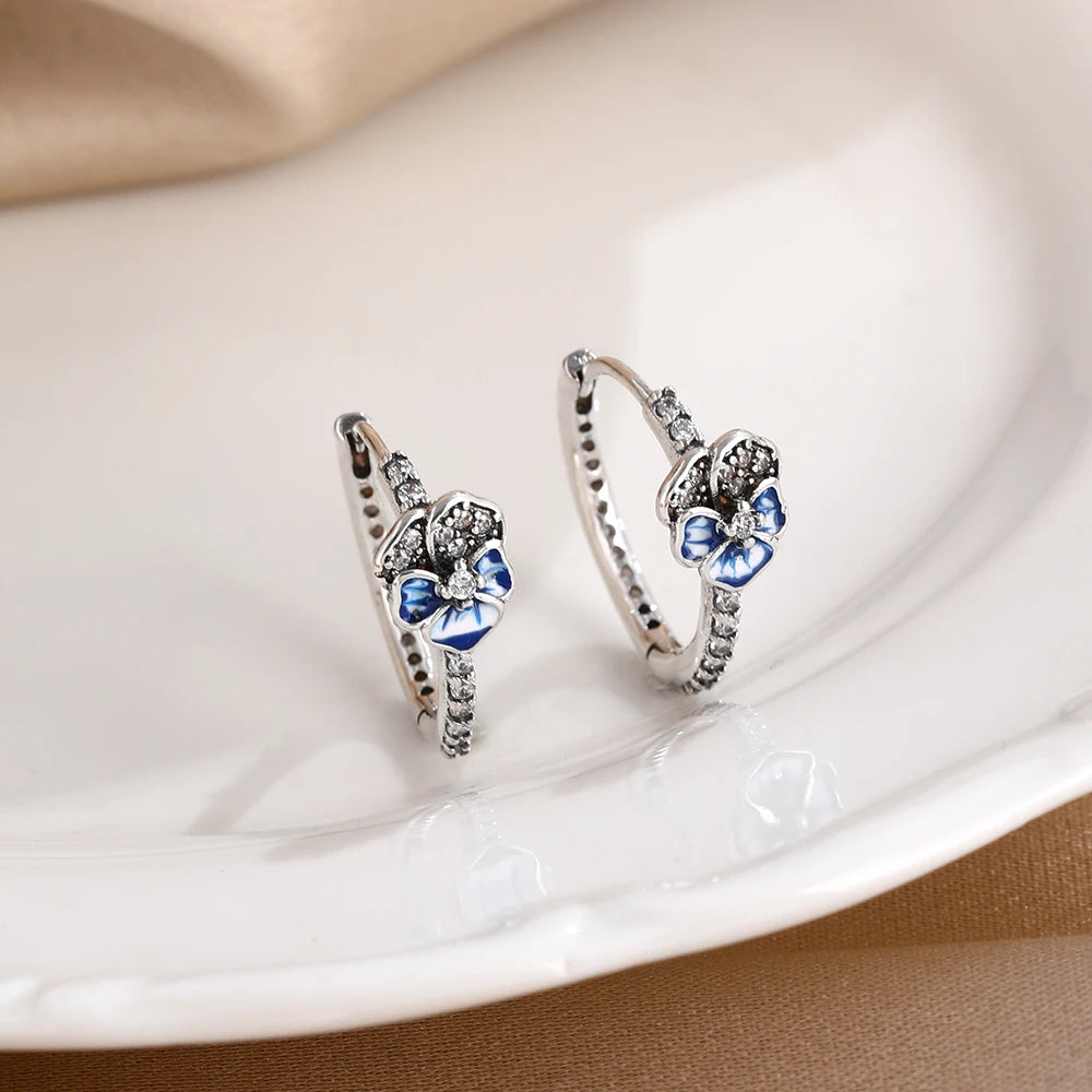 2026 New 925 Silver Butterfly Shining Zircon Heart shaped Earrings Suitable for Europ alternate view