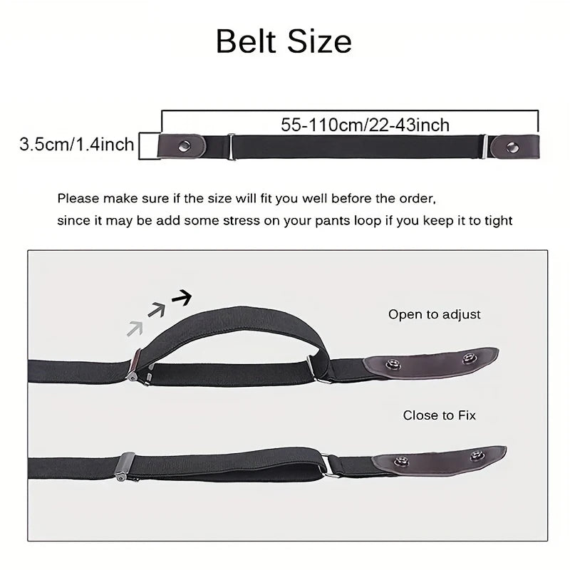 Simple And Fashionable Women'S Belt Elastic Lazy Men'S Belt Woven Invisible And Seaml alternate view