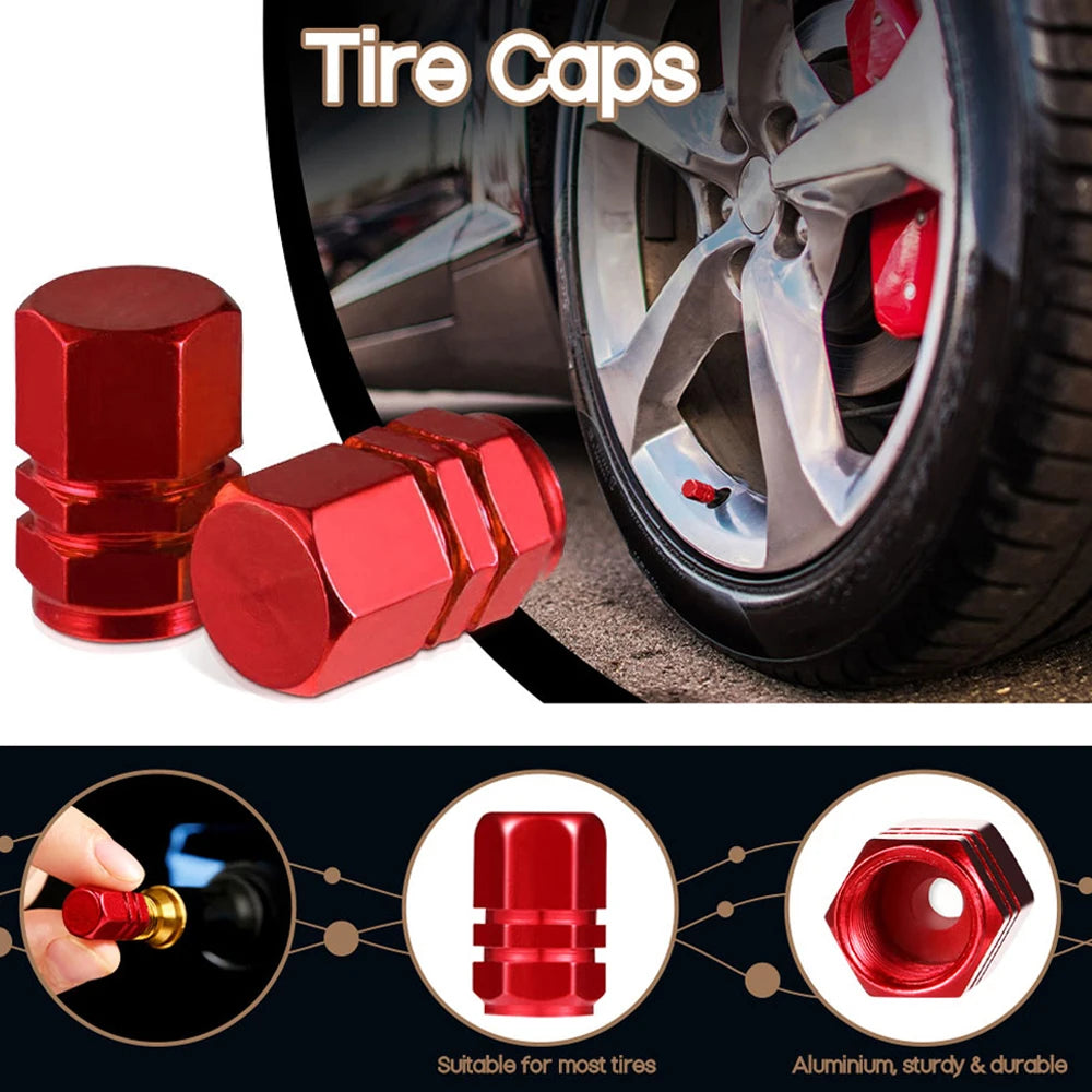 Aluminum Alloy Tire Valve Caps Schrader Valve