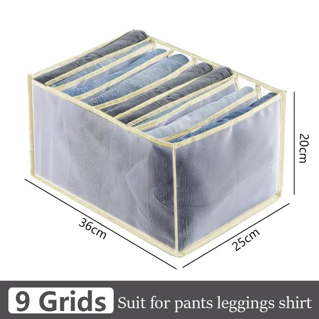 Jeans Organization Storage Box | Closet Drawer Organizer for Pants and Clothing detail view