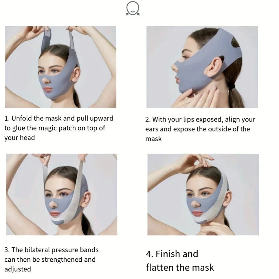 Face Slimming Bandage V Line Face Shaper Double Chin Reducer Face Lifting Belt Anti additional angle