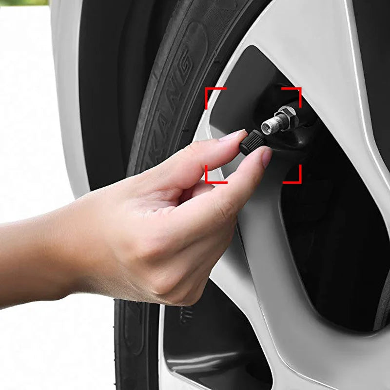 20PCS Car Tire Valve Plastic Black Bike Tyre Valve Caps O Rubber Ring Covers Dome Sha lifestyle view