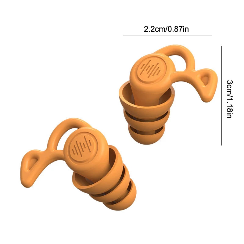 1Pair Soft-Silicone 3-Layer Reusable Ear Plugs | High-Efficiency Noise Reduction fo additional angle