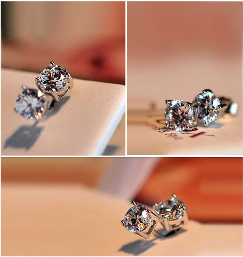 2.0ct Moissanite Earrings for Women Lab Grown Diamond Ear Studs 925 Sterling Silver additional angle