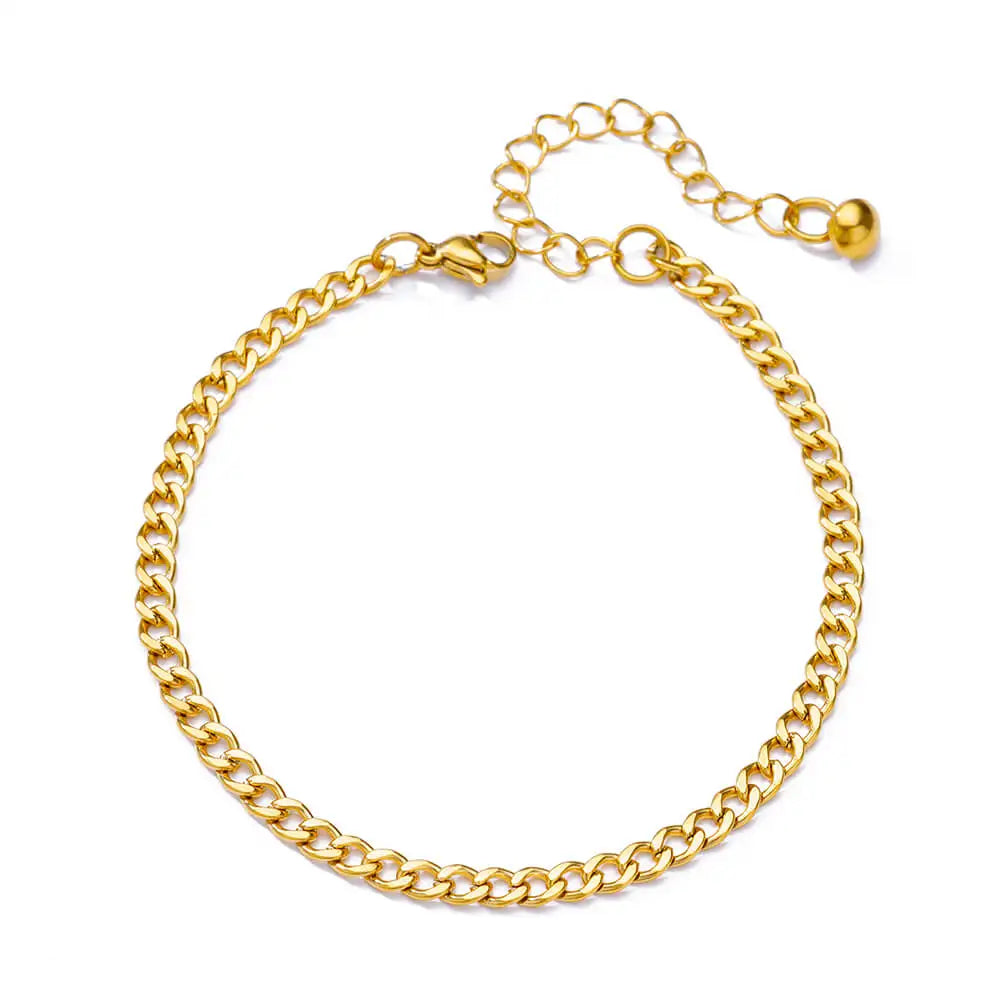 Colorful Boho Drops Anklets For Women Gold Color Stainless Steel Geometric Anklet Lux lifestyle view