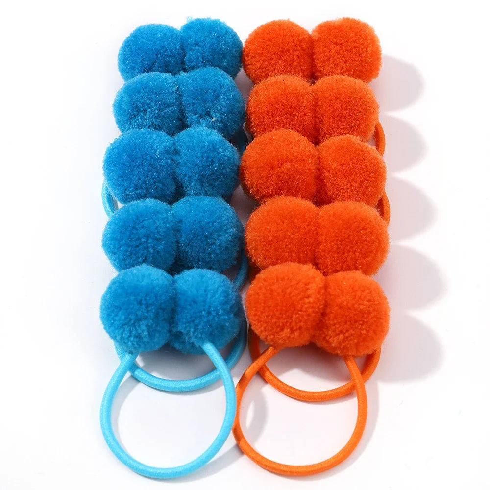 10Pcs/lot Grosgrain Ribbon Pigtail Hair Bows Elastic Hair Ties Hair Bands Holders G additional angle