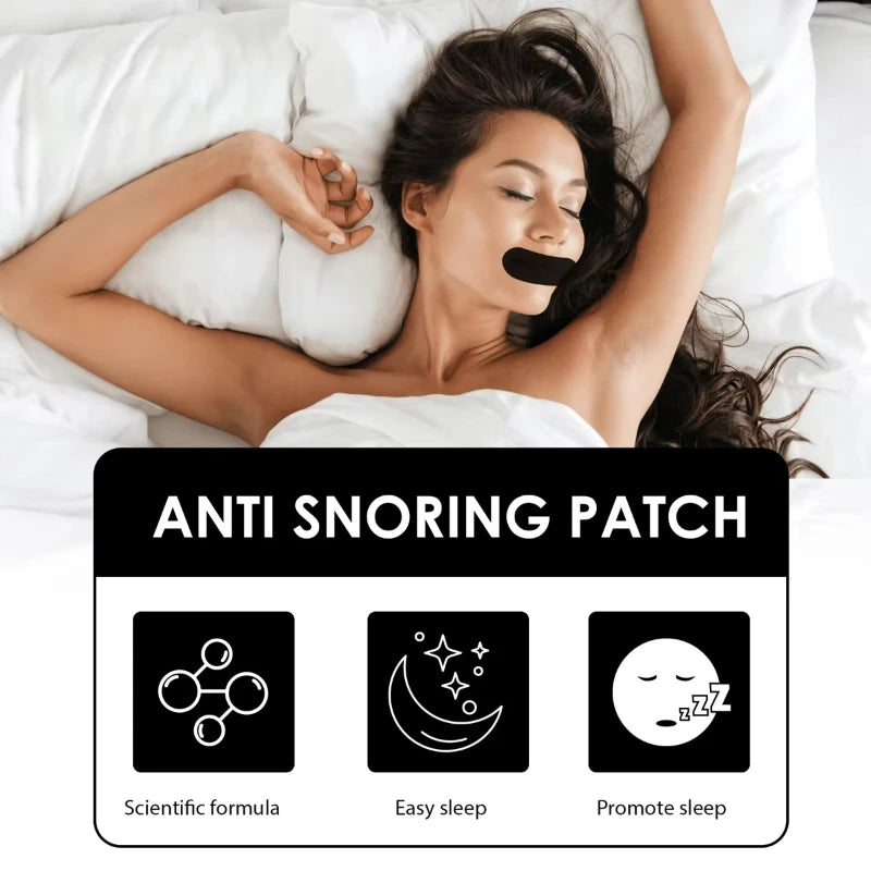 50pcs Black Mouth Tape for Snoring | Anti-Snore Sleep Aid close-up view