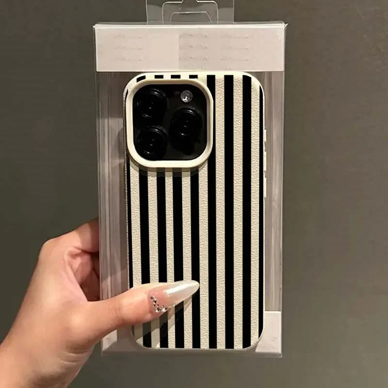 Colorful Striped Minimalist INS Couple Phone Case For iPhone 18 17 16 11 13 12 14 15 lifestyle view