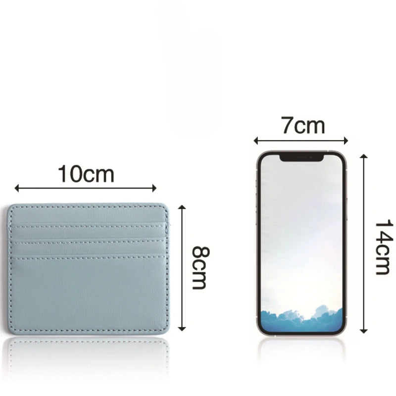 1Pc Pu Leather ID Card Holder | Slim Candy Color Credit Card Box additional angle