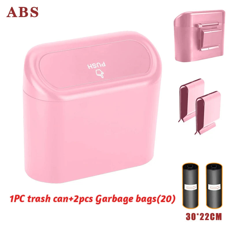 Hanging Car Trash Can Car Flip Top Trash Can Interior Trash Storage ABS Trash Can with L detail view