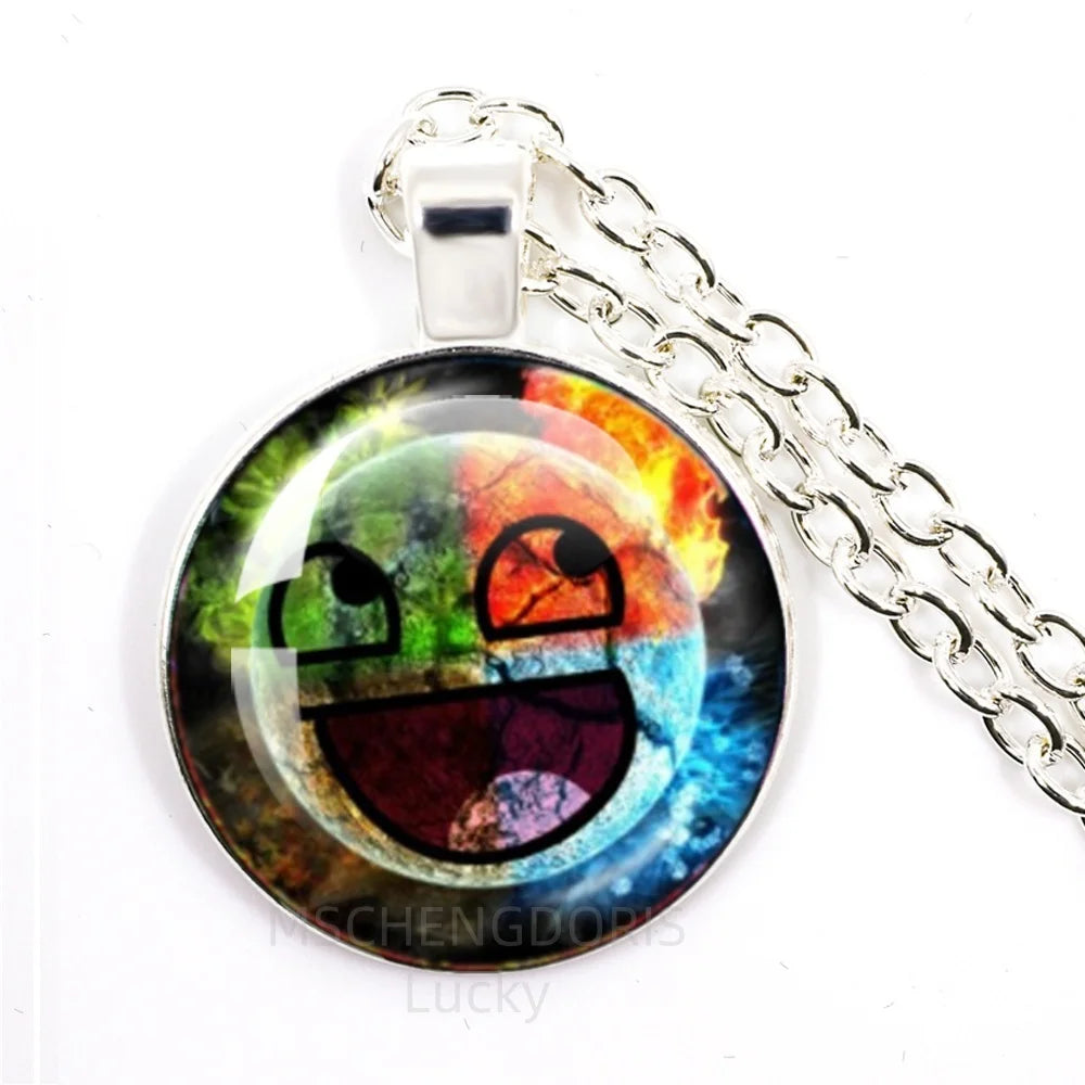 Funny Meme Cartoon Pendant Necklace | Unisex Fashion Jewelry Gift lifestyle view