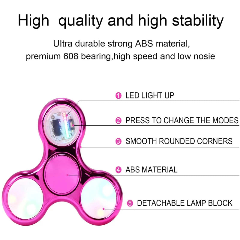 Creative Luminous LED Light Fidget Spinner | Glow in the Dark Stress Relief Toy lifestyle view